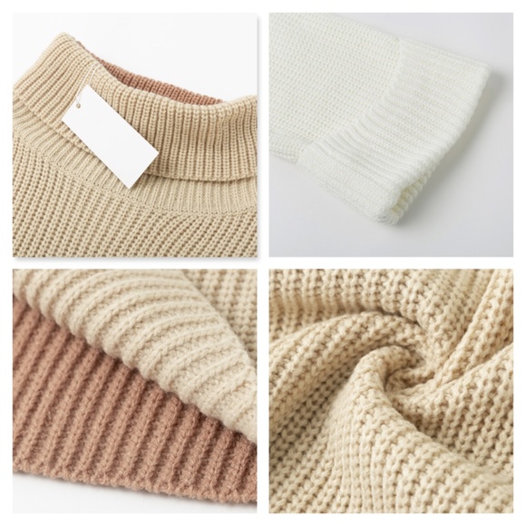 Colorblock Knit Sweater Dress Turtleneck - Picture 16 of 16